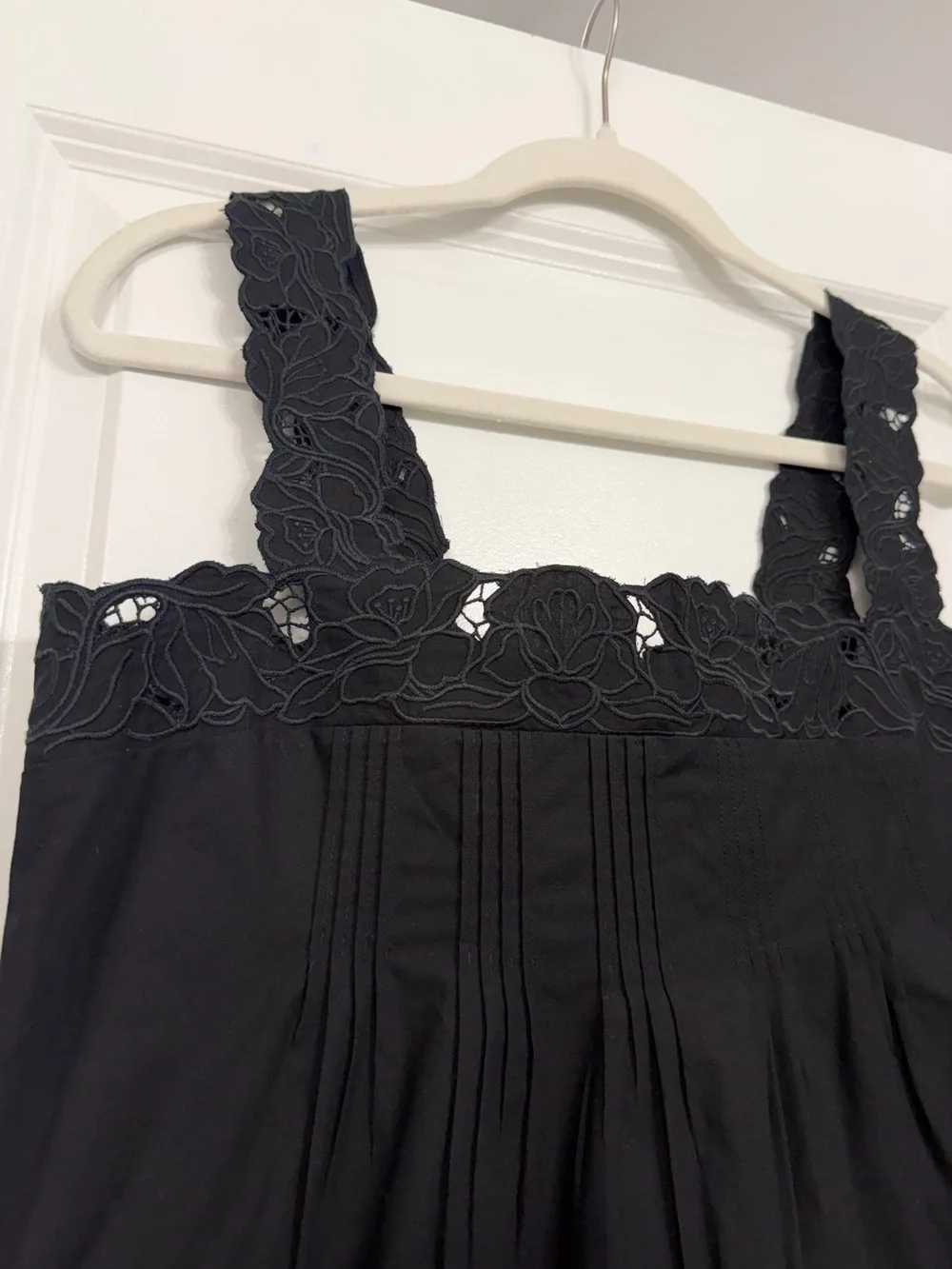 J. Crew Black Lace-Trim Square Neck Camisole